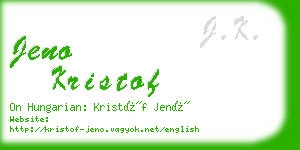 jeno kristof business card